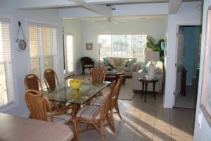 Picture shown of dining and living area. Vacation at Ocean Isle Beach, NC