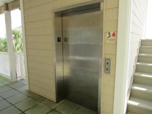 elevator at Dune Our Thing Condo at Ocean Isle Beach, NC.