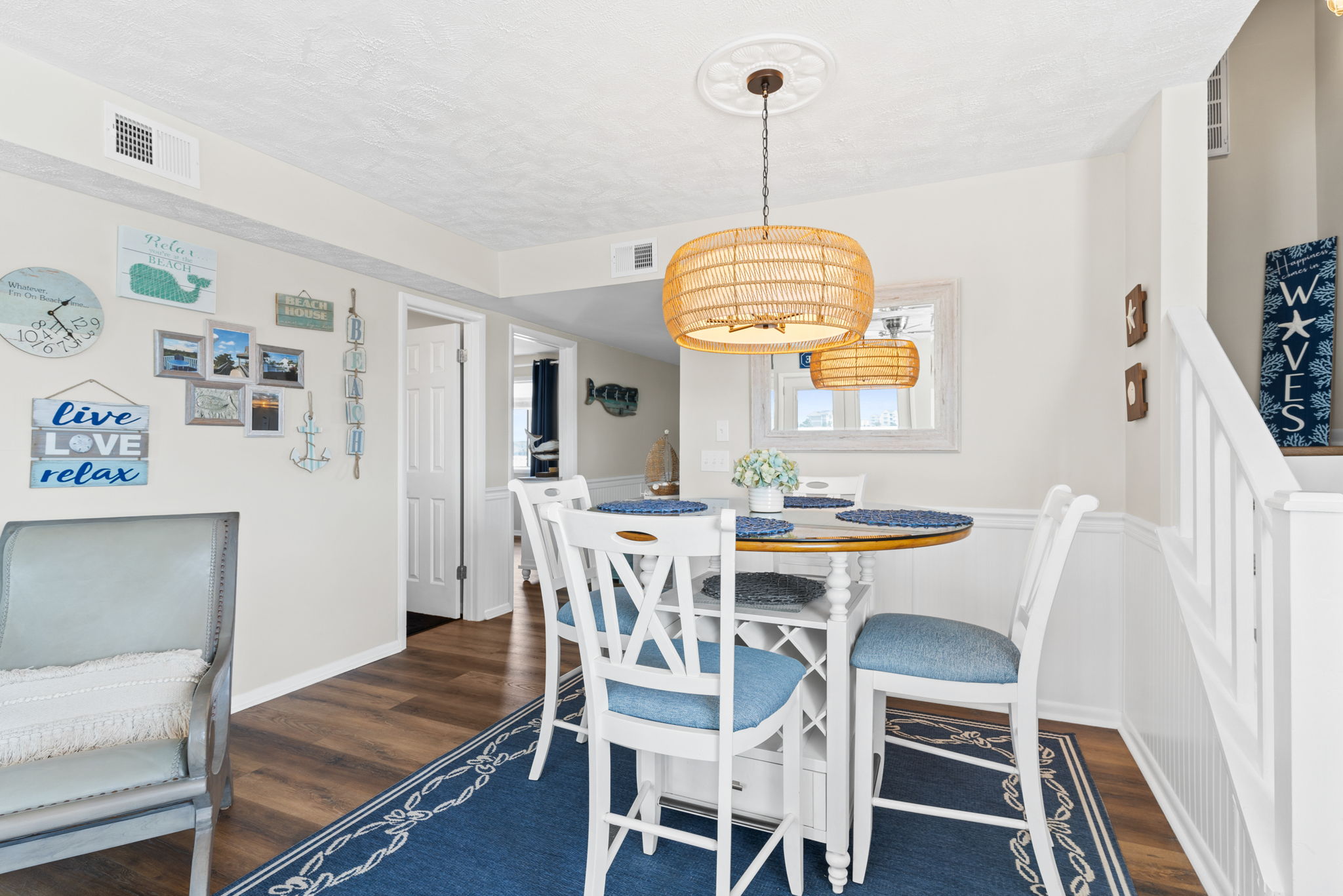 dining table in vacation condo at beach